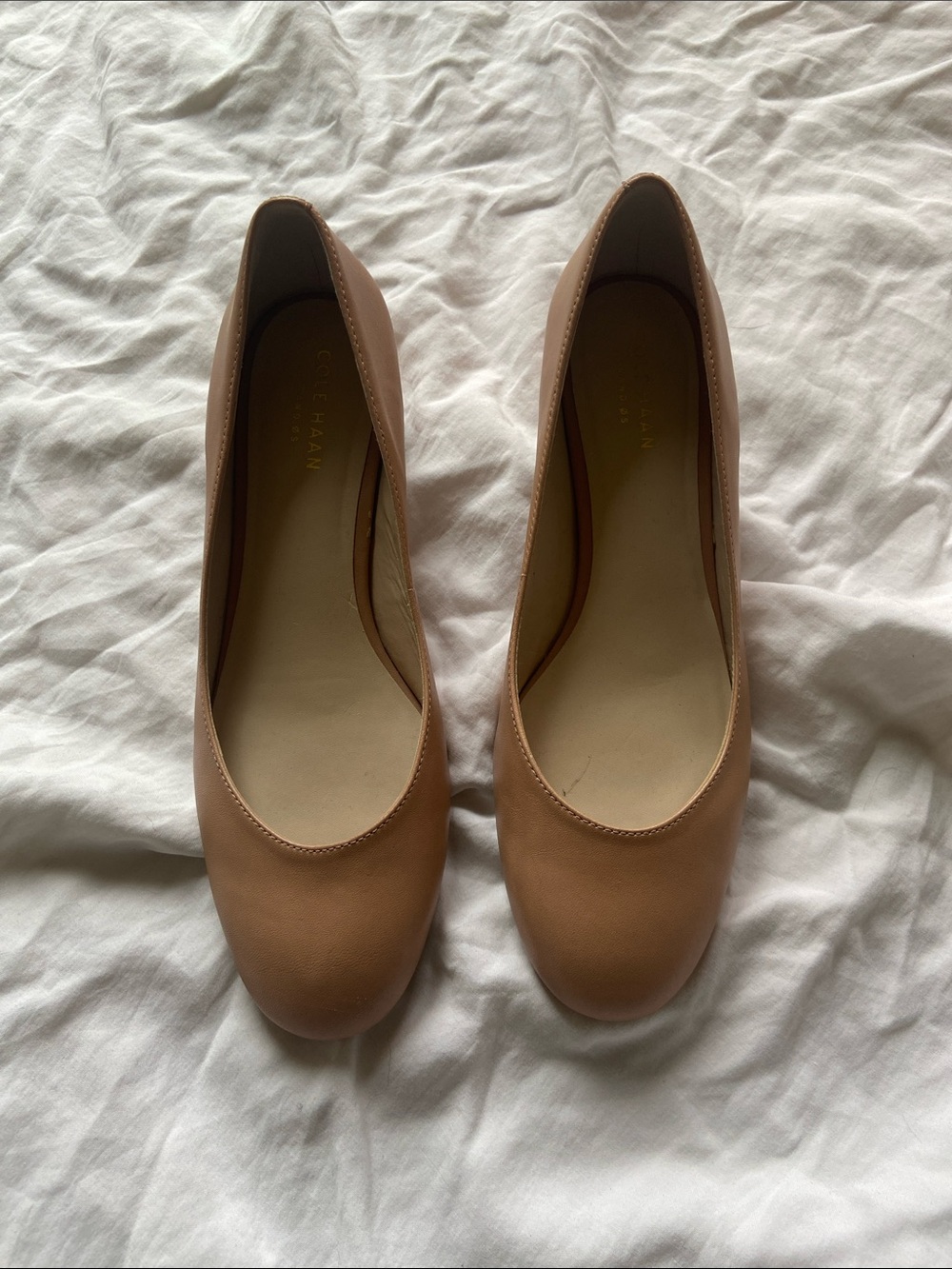 Cole Haan Classic Leather Ballet Flats in Tan